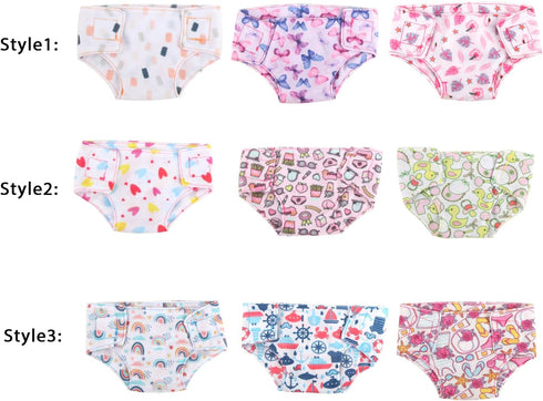 3 Pcs Baby Doll Diapers Doll Underwear for 14-18 Inch Baby Dolls, Suitable for Baby Girls Dolls...