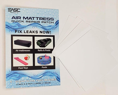EASC Water Resistant Air Mattress Repair Patch - Repair Kit for Inflatable Boats, Tents, Pool Liners | Durable and Easy to Use, Clear...