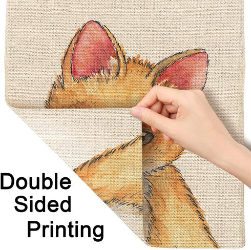 Moslion Fox Welcome Garden Flag Vertical Double Sided Cute Animal Fox with Orange Fur House Flags Home Burlap Banners 12.5x18 Inch for Outdoor Dec...