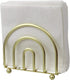 Home Basics Flat Wire Steel Free Standing Upright Non-Skid Modern, Gold Paper Napkin Holder/Freestanding Tissue Dispenser, 5"x 6"x 2" in...