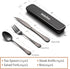 Travel Cutlery Set with Case Portable Silverware Utensils Set,4-pieces Stainless Steel Reusable Flatware Set Cutlery Set for Camping Picnic Hiking...