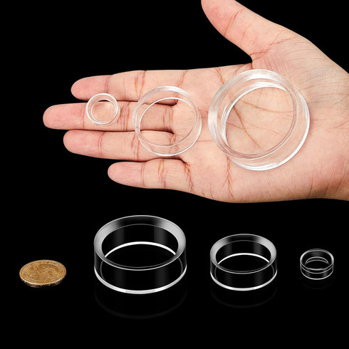 Jetec 45 Pieces Acrylic Display Stand Clear Ring Baseball Stands Plastic Round Display Stand for Golf Ball, Baseball, Softball, Tennis Ball, Spher...