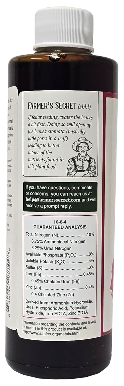 Farmer's Secret Rose Booster Fertilizer (8oz) - Super Concentrated - Formulated for All Types of Roses Throughout The Life Cycle - Encourages Heal...