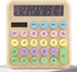 Calculators Desktop, Beige Mechanical Calculator, Cute Calculator 12 Digit Desk Basic Calculator Large Display, Dual Power Solar Battery, Office H...