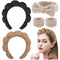 Spa Headband for Washing Face 5Pcs Skincare Headbands Makeup Headband Wrist Bands for Washing Face Makeup Headbands for Women Brown Black Khaki He...