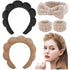 Spa Headband for Washing Face 5Pcs Skincare Headbands Makeup Headband Wrist Bands for Washing Face Makeup Headbands for Women Brown Black Khaki He...