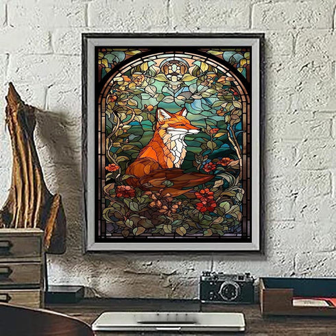 AIBOERL Diamond Painting Kits, foxes 5D DIY Full Drill Diamond Art Painting Kits for Adults, Seaside Diamond Painting Gem Art Craft for Home Wall ...