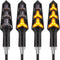 Kinstecks 4PCS Motorcycle Turning Indicators Flowing Turn Signal Lights 12V 12 LEDs Bulbs for Motorbike Scooter Quad Cruiser Off Road-Y Shape...
