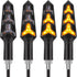 Kinstecks 4PCS Motorcycle Turning Indicators Flowing Turn Signal Lights 12V 12 LEDs Bulbs for Motorbike Scooter Quad Cruiser Off Road-Y Shape...