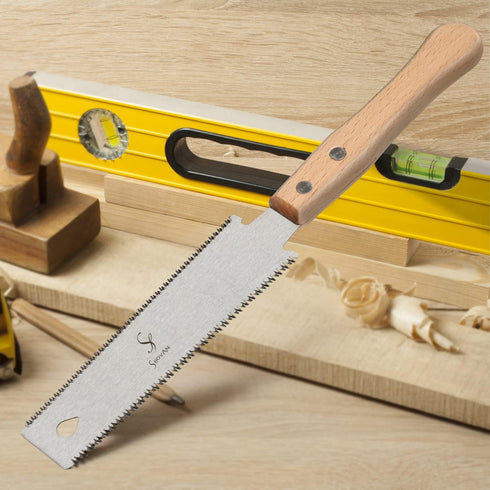 Japanese Hand Saw Woodworking Tools, SS SHOVAN Double Edged 11/17 TPI Flush Cut Saw, Wooden Handle Pull Saw Small Handsaw for Fine Cutting Wood...
