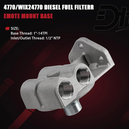 4770/24770 Fuel Filter Base Kit Compatible With 1R-0749 1R-0750 Cat Fuel Filter, Replacement Diesel Filter Remote Mounting Base 1pcs...