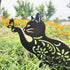Cat Hollow Silhouette Stakes Iron Art Pile Plug-in Posts Standing Statue Garden Decoration Ornaments for Yard Lawn...
