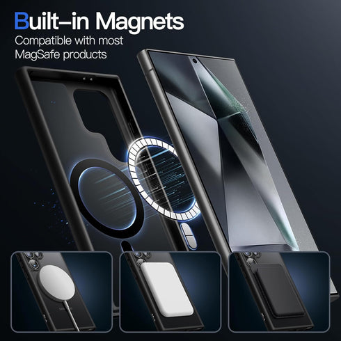 JETech Magnetic Case for Samsung Galaxy S24 Ultra 5G, Compatible with MagSafe, Translucent Matte Back Shockproof Phone Cover (Black)......
