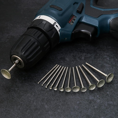 Stone Carving Set Diamond Burr Bits Compatible with Dremel, 13PCS Polishing Kits Rotary Tools Accessories with 2.35mm 3mm Shank Bowl Shape for Car...