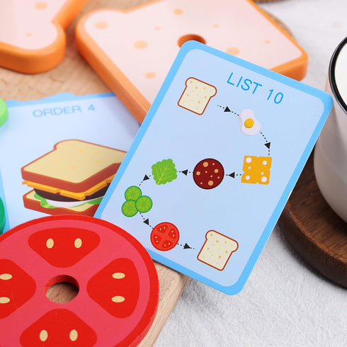 LovesTown Wooden Stacking Toys, Sandwich Stacking Toys Montessori Toys for Kids Educational Preschool Learning Toys for Boys Girls Birthday Gifts...