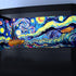 48X24IN Blacklight Vincent Van Gogh Black Light Aquarium Background, UV Fish Tank Background Art Star Oil Painting Terrarium Background with 10 EV...
