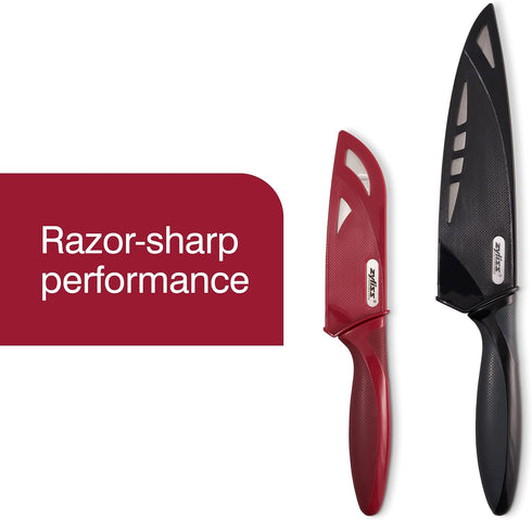 Zyliss Utility Kitchen Knives with Sheath Covers - Dishwasher Safe - Stainless Steel Kitchen Knives Perfect for Cutting Meat, Vegetables & Fruit -...