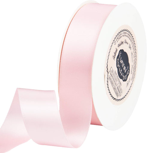 VATIN Satin Ribbon, 1" Width X Continuous 25 Yards Light Pink Double Faced Polyester Fabric Ribbon for Crafts, Gift Wrapping, Wedding, Christmas, ...