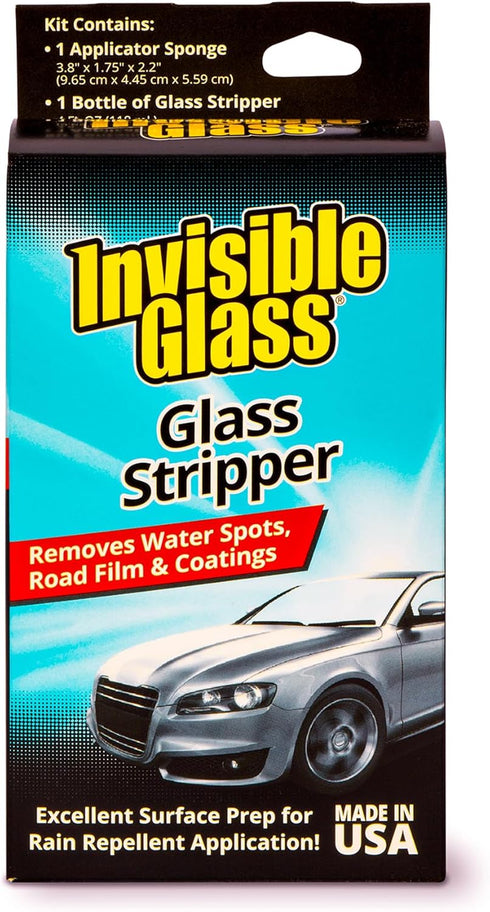 Invisible Glass 91411 Glass Stripper Hard Water Spot Remover Kit - Removes Coatings, Water Stains, Waxes, Oils, and More - Glass Polish Car Window...
