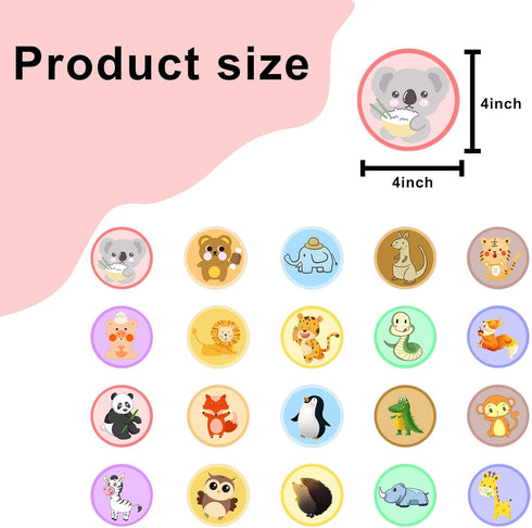 20 Pack Zoo Animal Carpet Spots Markers Sticker Classroom Floor Dots Label 4 Inch-Teacher Supplies Carpet Circles for Elementary School Kindergart...