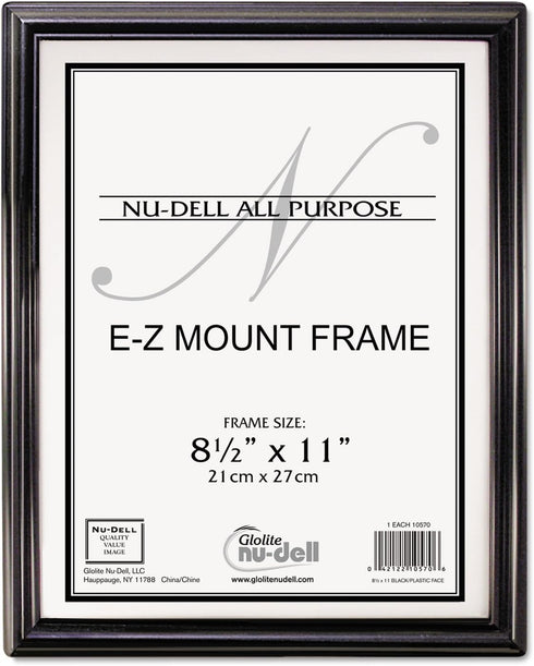 8.5" x 11" EZ Mount Economy Document Frame Plastic Face, Black...