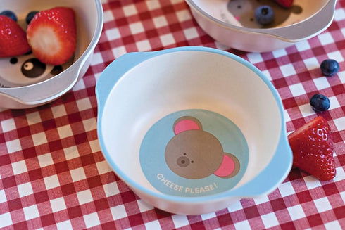 Red Rover Animal Bamboo Kid's Bowls Multicolor, Set of 4...