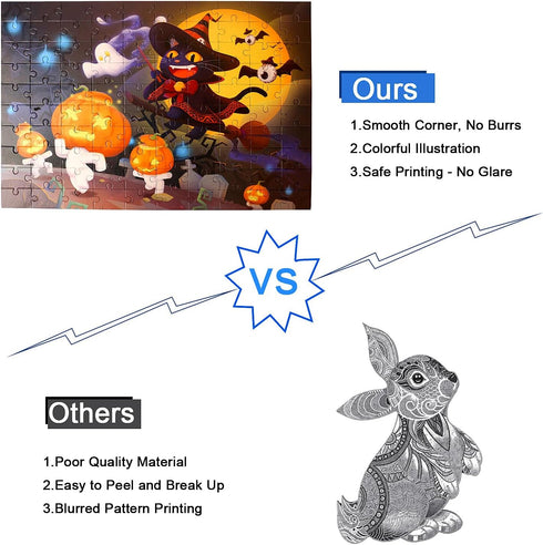 Halloween Puzzles for Kids Ages 4-8,8-10, Halloween 100 Piece Jigsaw Puzzle Educational Toys Gift for Boys Girl Age 4 5 6 8 Birthday Halloween Par...