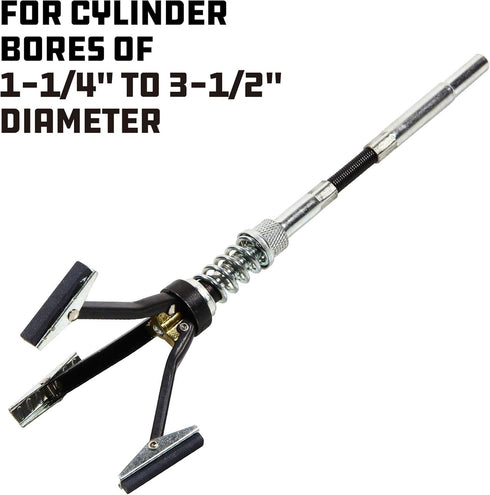 Powerbuilt Disk Brake Cylinder Hone 1-1/4 Inch to 3-1/2 Inch, Medium Grit Stones Included, Adjustable Tension 648631...