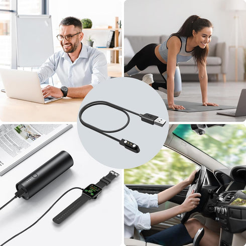 Smart Watch Charger Magnetic Compatible with WalkerFit Smart Watch M6 Ultra, Magnetic USB Charging Cable for Other Smartwatchs with 4mm/0.16in Cha...