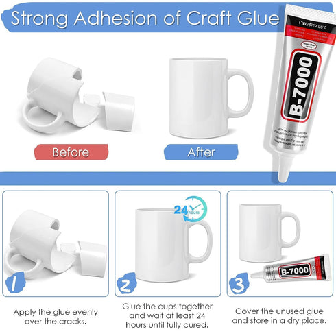 B7000 Jewelry Glue Clear Rhinestone, Inlay Glue, Pendant Adhesive, Craft Adhesive Glue with Precision Tip Multifunctional Fabric Glue...
