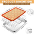 Mini Toaster Oven Pan with Rack & Mat Set, P&P CHEF 9 Inch Stainless Steel Small Toaster Oven Tray with Wire Rack & Silicone Mat for Small Oven & ...