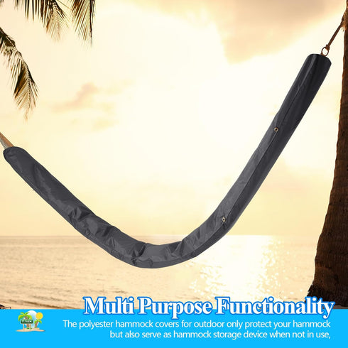 Extra Long Waterproof Hammock Sleeve Protector 16 ft Lightweight and Compact Camping Hammock Storage and Cover, Black (Cover Only)...