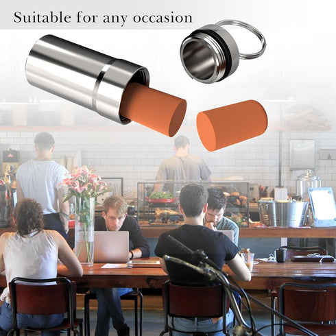 4 Pack Ear Plug Carrying Case, Portable Ear Plug Holder with Keychain, Waterproof Metal Ear Bud Carrying Case (Black & Silver)...