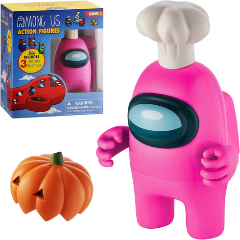 P.M.I. Among Us Action Figure | One of Four 4.5-Inch-Tall Collectibles | Among Us Toys and Playable Mini Toys | Pink Crewmate in The White My Name...