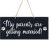 LifeSong Milestones Dog Wedding Sign Anniversary Engagement Decor Rope Signs for Reception and Ceremony for Bride and Groom Decorations 5.5x12 (My...