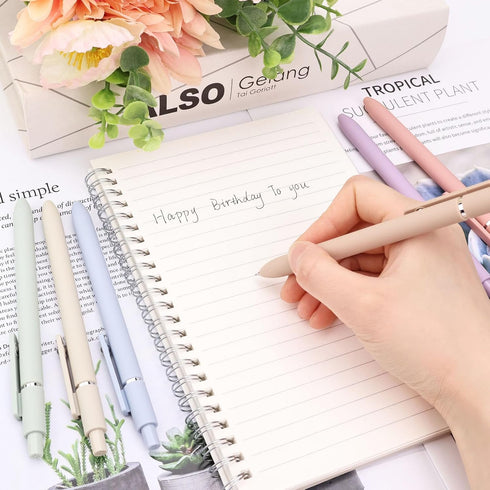 6Pcs Cute Gel Pens, 0.5mm Fine Point Smooth Writing Pens, Aesthetic Pens for Journaling Note Taking, Office School Supplies, Gifts for Women...
