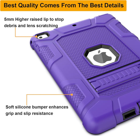iPad Mini 5 Case, iPad Mini 4 Case, Hybrid Three Layer Armor Shockproof Rugged Drop Protection Cover Case Built with Kickstand for iPad Mini 4/5 7...
