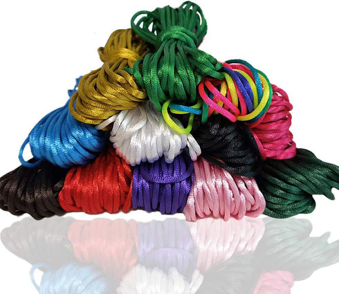Ewparts 2mm Nylon Cord for Jewelry Making 120 Yards Satin Cord Silk Rattail String for Bracelets, Lanyard String,Chinese Knotting,Macrame,Keychain...