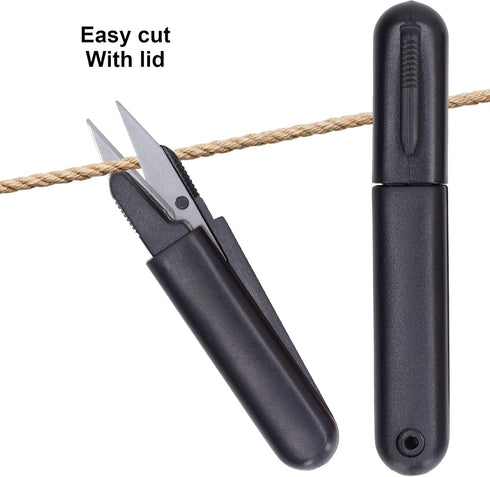 Sewing Snips, Wear Resistant Lightweight Thread Snips Round 4PCS with Lid for Sewing for Household...
