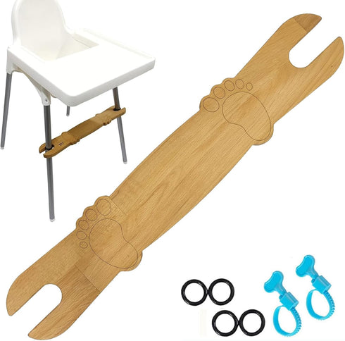 Footrest for Baby Highchair,Adjustable Non-Slip Natural Bamboo Wooden HighChair Footrest,High Chair Foot Rest Compatible with IKEA Antilop High Ch...