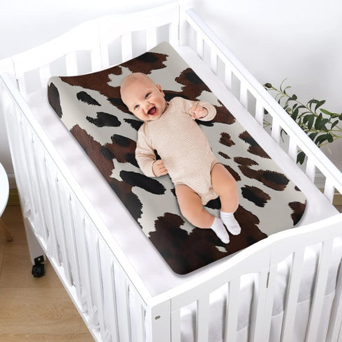 Brown Cows Print Fashion Changing Pad Covers for Baby Boys and Girls,Ultra Soft Breathable Diaper Changing Table Covers-32''x16"-Newborn Essential...