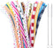 50 Pack Bent Reusable Straws, BPA-Free, 9" Colorful Hard Plastic Stripe Drinking Straw for Mason Jar Tumbler, Family or Party Use With Cleaning Br...