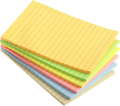Mr. Pen- Lined Sticky Notes 4x6, 6 Pads, 45 Sheets/Pad, Pastel Color, Sticky Notes with Lines, Sticky Pads, Sticky Note Pads, Colorful Sticky Note...