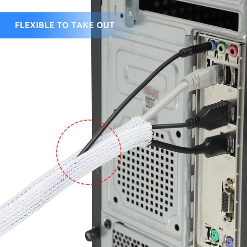 AGPTEK Cable Sleeve Cover, 10ft - 1.5 inch Cord Management Wire Organizer Under Desk, Home Office Computer Wire Cover Hider Cord Protector, Protec...