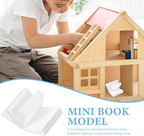 Toddmomy 20 Pcs Miniatures Blank Books, 1:12 Scale White Mini Books Dollhouse Books for Kids Mini House Accessory DIY Miniature Things Dollhouse D...