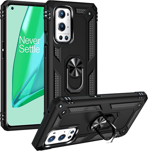 Military Grade Drop Impact for Oneplus 9 Pro Case Oneplus 9 Pro 5G Case 360 Metal Rotating Ring Kickstand Holder Armor Heavy Duty Shockproof for O...