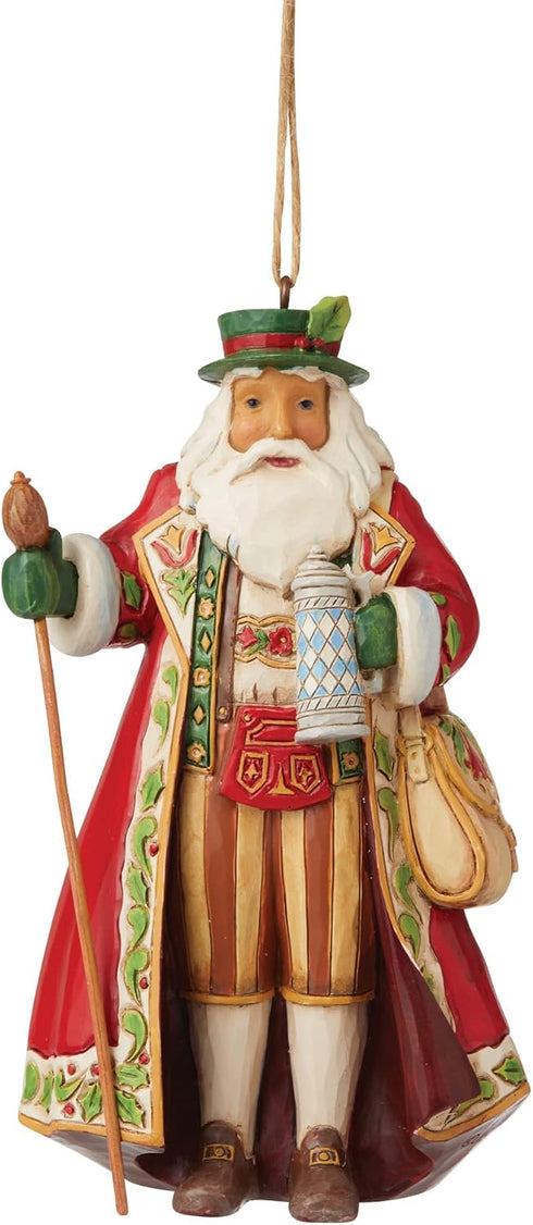 Enesco Jim Shore Heartwood Creek German Santa Hanging Ornament, 4.75 Inch, Multicolor...