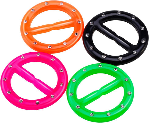 Hestya 4 Pieces 80s Party Fashion T Shirt Clips Plastic Clothes Corner Knotted Button Dress Scarf Ring Clip Round Circle Buckle for Women Ladies G...