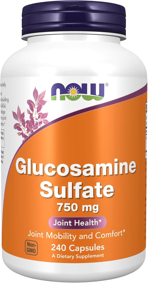 NOW Supplements, Glucosamine Sulfate 750 mg, with UL Dietary Supplement Certification, 240 Veg Capsules...