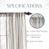 Elrene Home Fashions Hampton Stripe Sheer Window Curtain, 52" x 84" (1 Panel), Grey...
